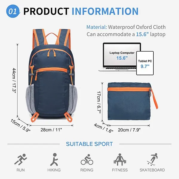 Camping Backpack size